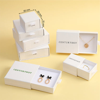 2.4" Solid Color Gift Box Cardboard Jewelry Box with Sponge Filled Proposal Ring Box