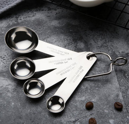 Stainless Steel Measuring Spoon w/Scale (4-Piece)