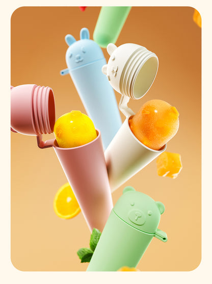 Rabbit Shaped Ice Cream Maker Reusable Silicone Ice Pop Molds for Homemade Treats