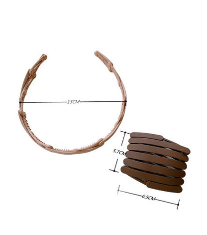 Portable Folding Headband Retractable Pocket Hair Band Spring Wavy Foldable Hair Hoop for Women Girl