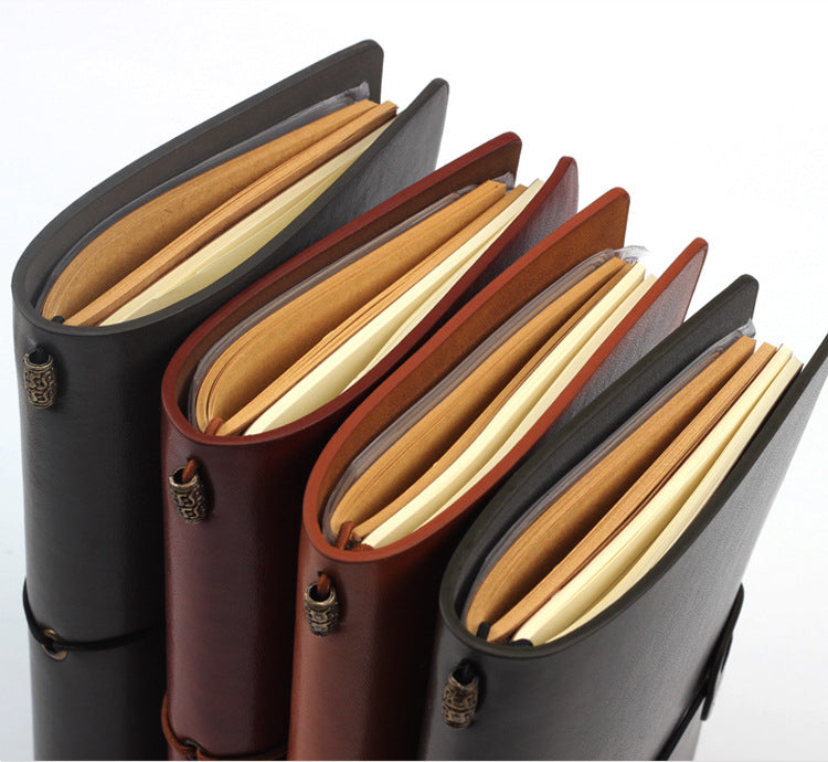 A6 PU Leather Journal Daily Notebook Daybook With Clear Card Slots And Zippered Bag