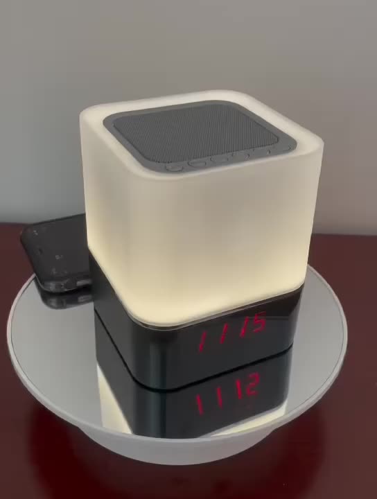 1200 mAh Colorful Touch Sensor Night Lamp Speaker LED Radio Alarm Clock Wireless Speaker