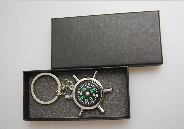 Metal Compass Key Chain W/Gift box
