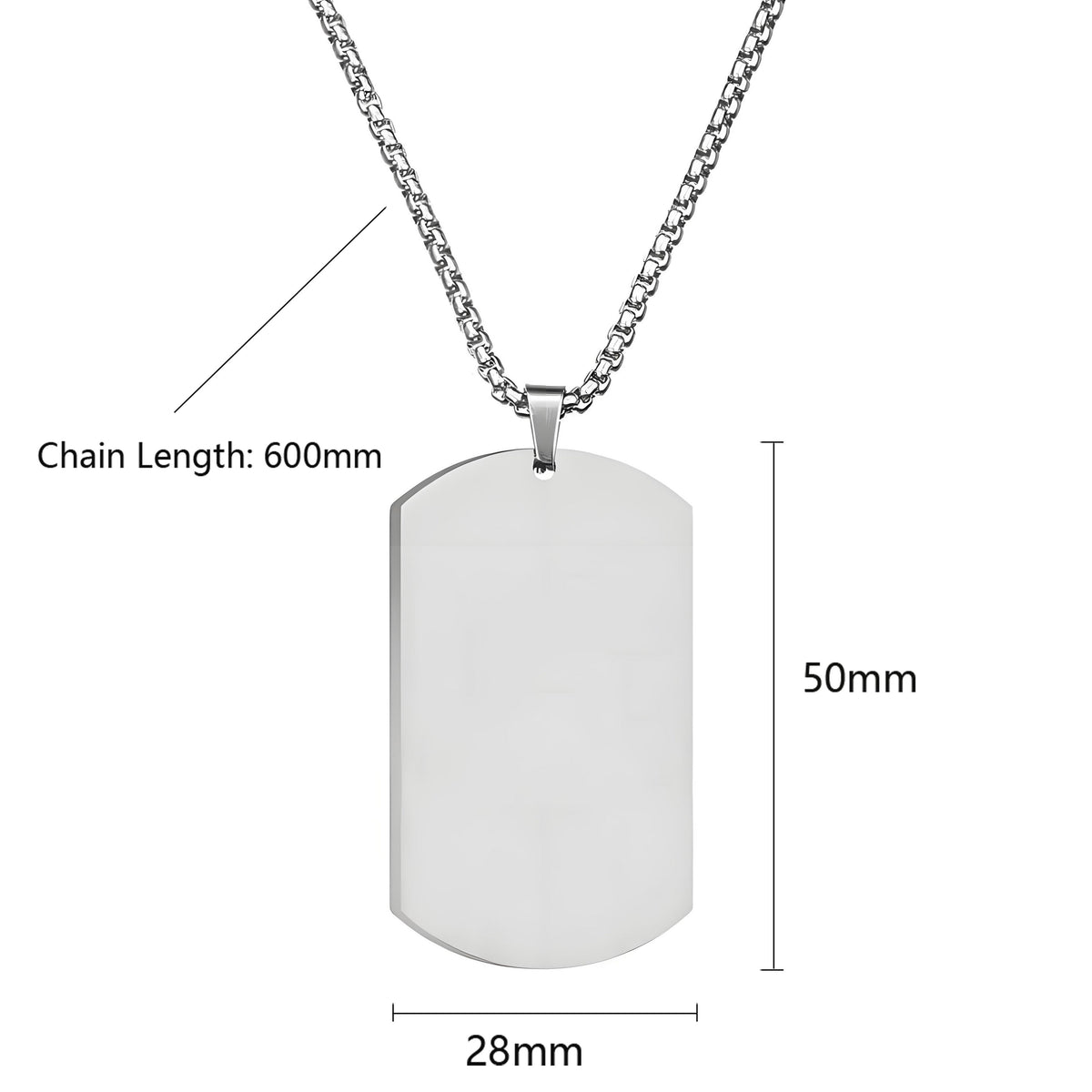 Brushed Stainless Steel Pendant Necklace