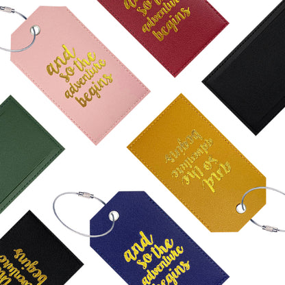 PU Luggage Tag with Full Privacy Cover w/Steel Ring