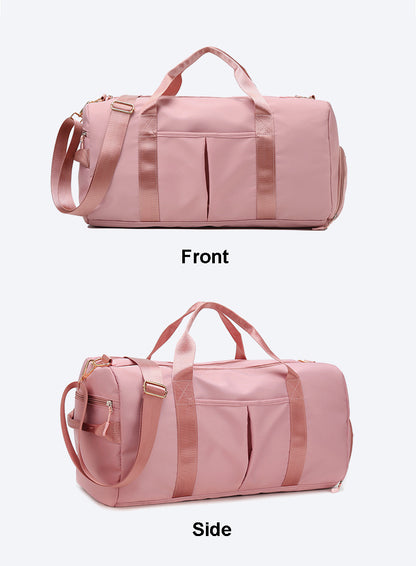 Travel Duffel Bag Sport Gym Bag Nylon Tote Bag Swimming Bag with Shoe Pouch&Wet Pocket