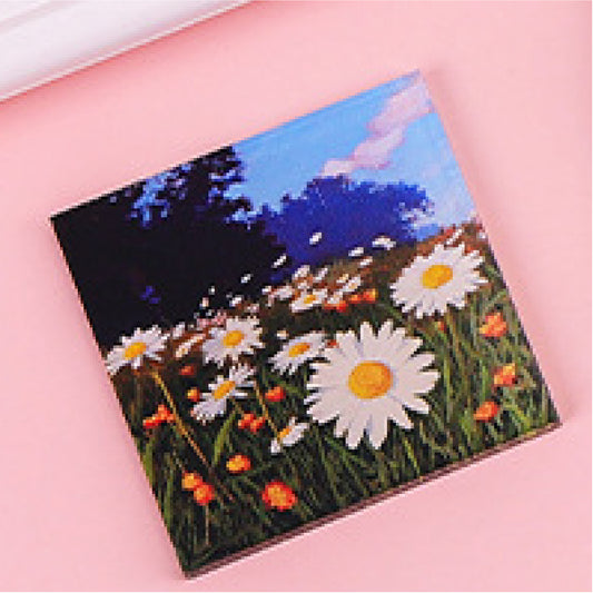 Flower Magnet Square Shape Acrylic Magnet Refrigerator Decoration