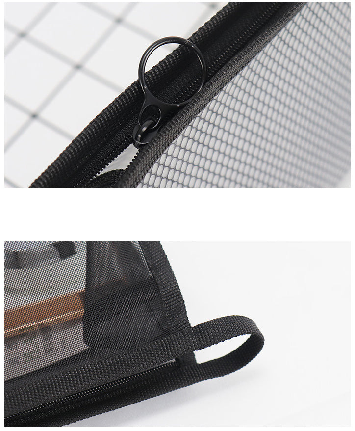 Non-waterproof Lace Toiletry Pouch Bag Mesh Makeup Bag Transparent Pouch(Small)