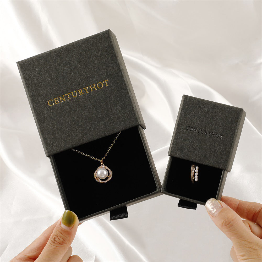 3.5" Vintage Jewelry Gift Box Sponge Filled Boutique Jewelry Box Drawer Display Kraft Box