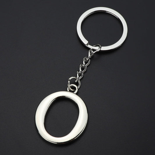 Silver Letter O Keychain Initial Keychain