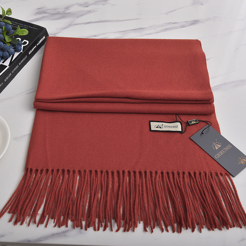 Unisex Long Knitted Plain Scarf - Warm Autumn And Winter Scarf - Tightly-Knitted
