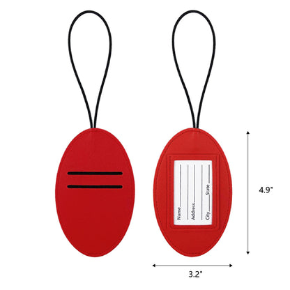Elastic Strap Oval Luggage Tag for Travel Business Trip with Card Holder