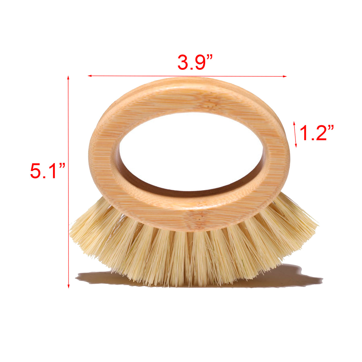 Bamboo Round Handle Kitchen Brush Sisal Bristles