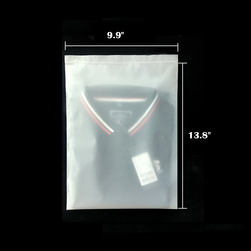 9.9 x 13.8" Matte Frosted Resealable Plastic Bags Zip-Lock Seal Storage Pouch