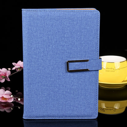 Cloth Grain PU Leather/A5 Notepad W/A Pen Hold & Card Holder