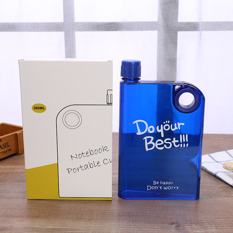Flat Water Bottle Portable Travel Mug A5 Notebook Water Bottle