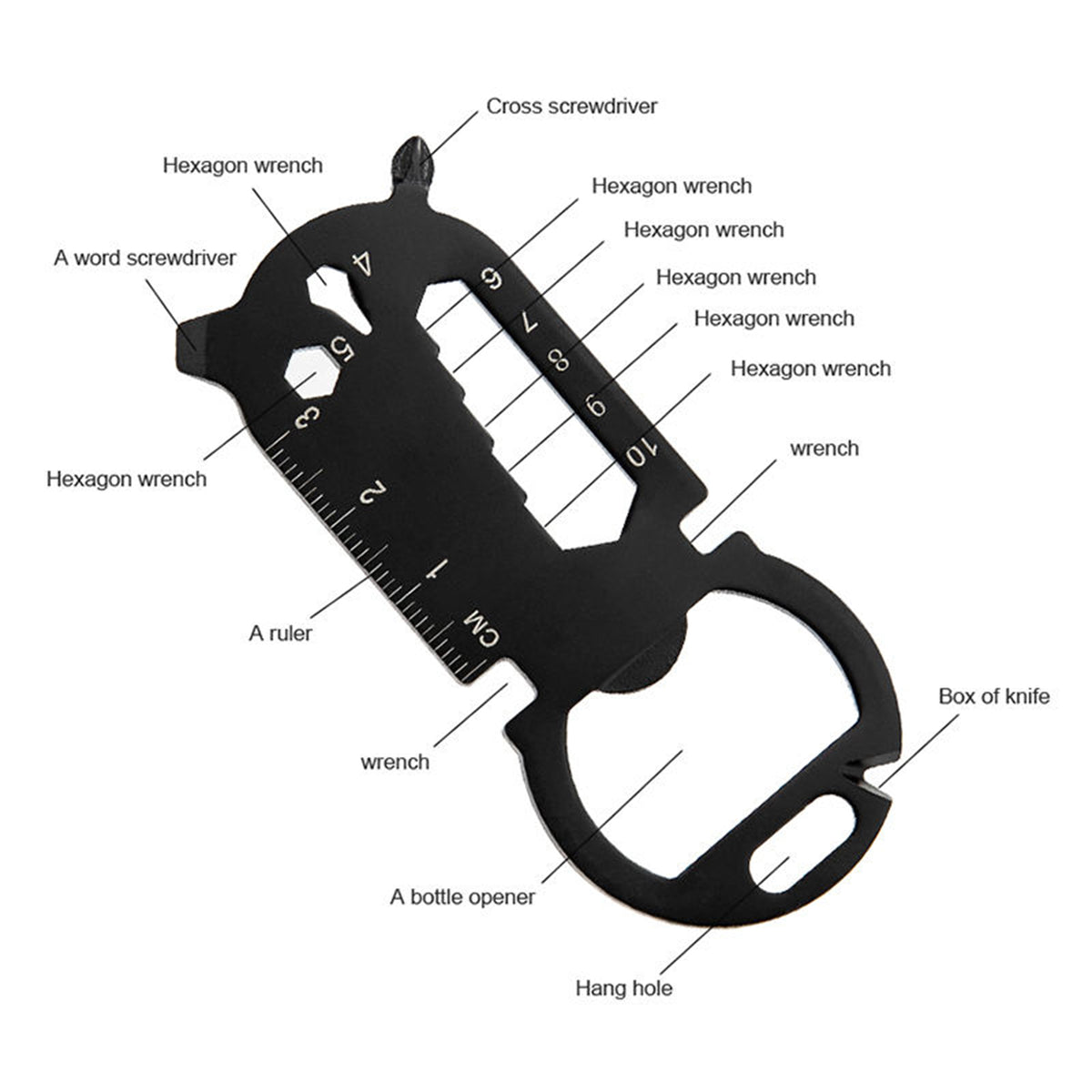 15" 1 Stainless Steel Portable Mini Repair Tool Wallet Tool