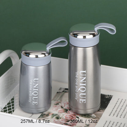 12oz/360ML 304 Stainless Steel Mini Insulated Water Bottle With Screw-on Lid Portable Vaccum Mug