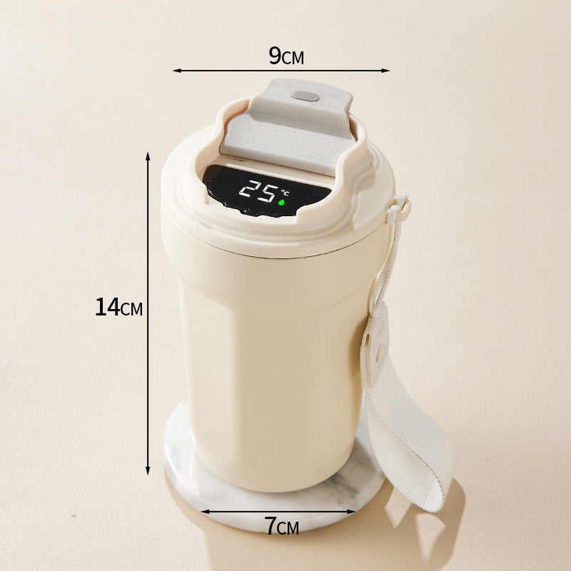 17 Oz/500ml Smart LED Coffee Cup Insulated Water Bottle Tumbler Cup W/ Digital Temperature Display