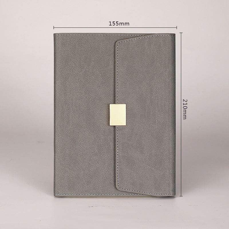 A5 PU Leather Notebook With Flap Cover Notepad Business Notebook Magnetic Closure