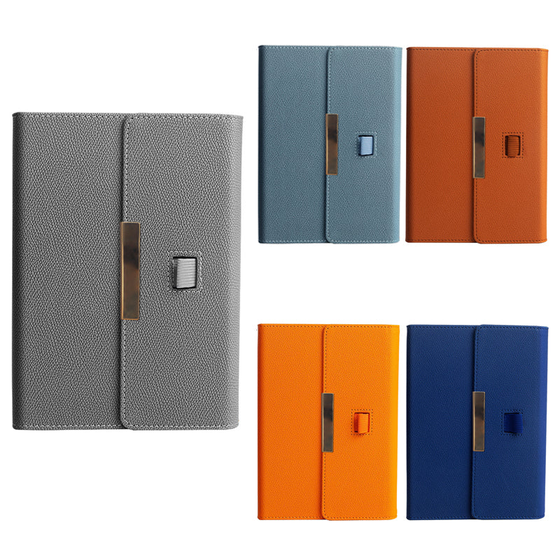 A5 PU Leather Lined Notebook W/ Pen Sleeve