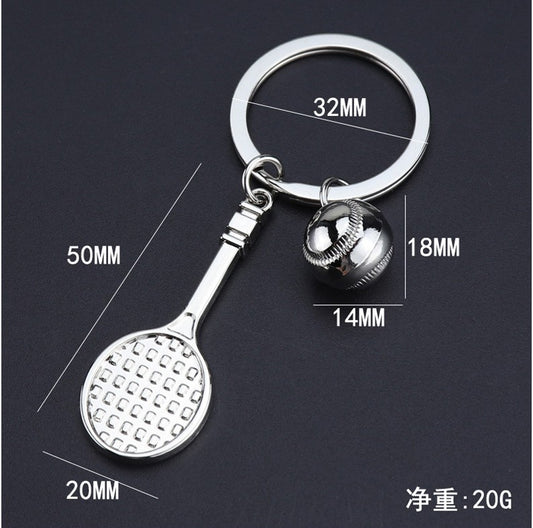 Metal Tennis Set Keychain