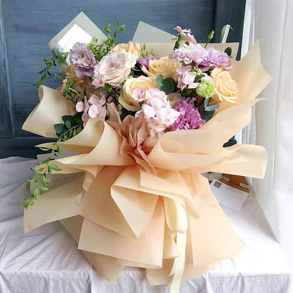 20" x 20" Floral Bouquet Wrap Paper - Champagne