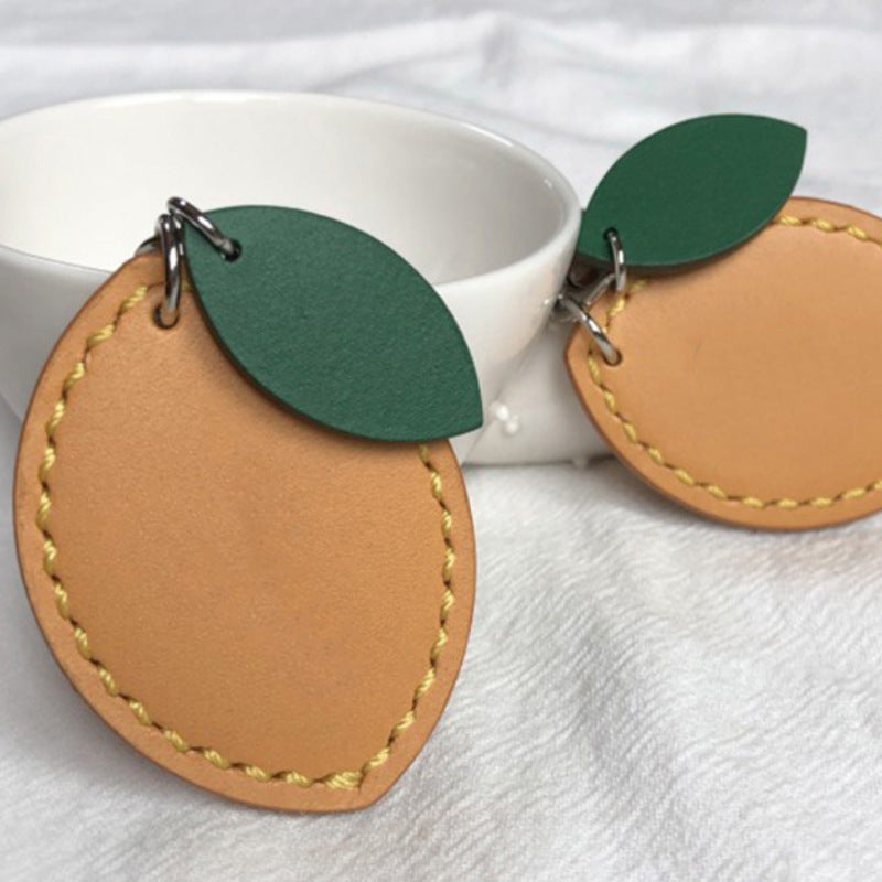 Leaves Shape PU Leather Keychain