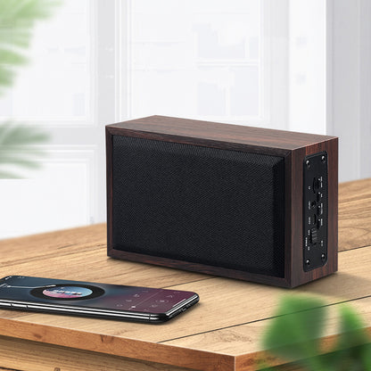 Classic Deep Bass Wood Long Square Shape Wireless Speaker