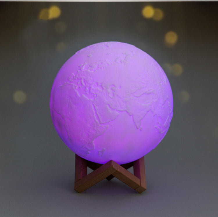 3D Globe Slapping Night Light Seven Color 5.91"