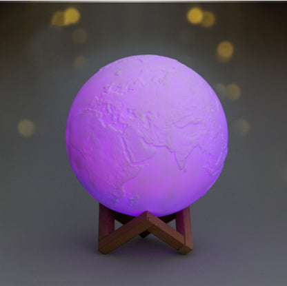 3D Globe Slapping Night Light Seven Color 5.91"