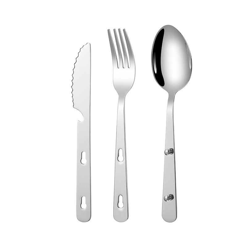 3-Piece 304 Stainless Steel Flatware Tableware Set W/PE Box