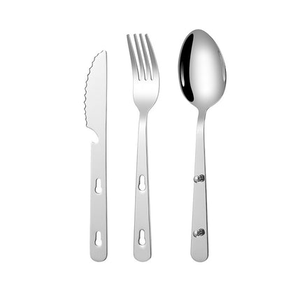 3-Piece 304 Stainless Steel Flatware Tableware Set W/PE Box