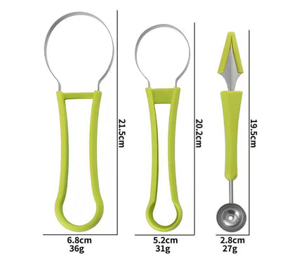 Carespot Melon Baller Scoop Set, 4" 1 Stainless Steel Melon Cutter Watermelon Scooper