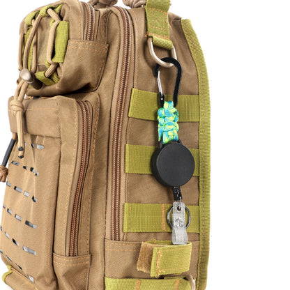 Retractable Badge Reel ID Holder Paracord Keychain