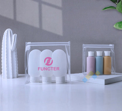 Custom Size 8 mil Thickness PVC Zippered Cosmetic Stand Up Bag Toiletry Makeup Bag Organizer Pouches