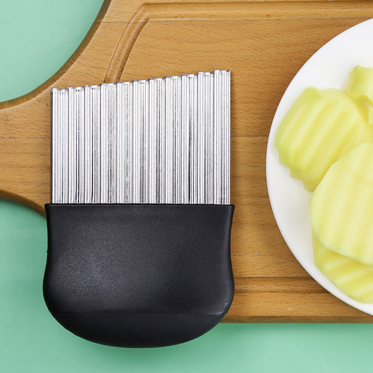 Large Crinkle Cutter Potato Knife Cutter French Fry Slicer Potato Cutter Fruit Vegetable Chopper