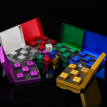 5 Pcs Metal Cube Dice Game Set w/ Metal Container