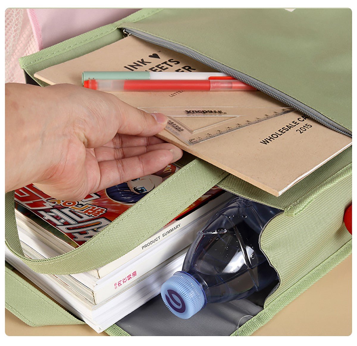 Portable Student Tote Bag Daily Casual Bag