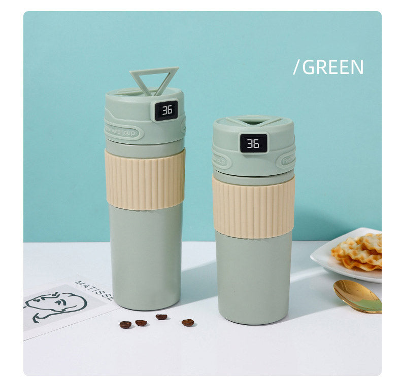 16Oz/480ml Smart LED Water Bottle Vacuum Insulated Bottle Thermal Cup W/ Digital Temperature Display