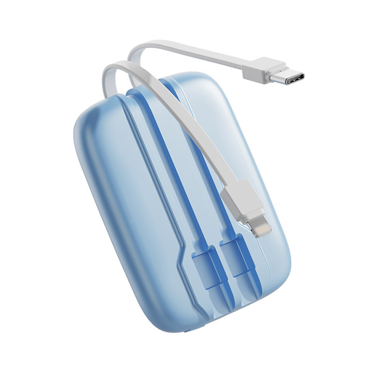 5000 mAh Thin Power Bank Card Shape Power Bank Built-in Two Charging Cables