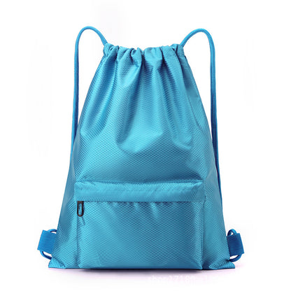 Oxford Drawstring Gym Bag W/ Zipper Pocket
