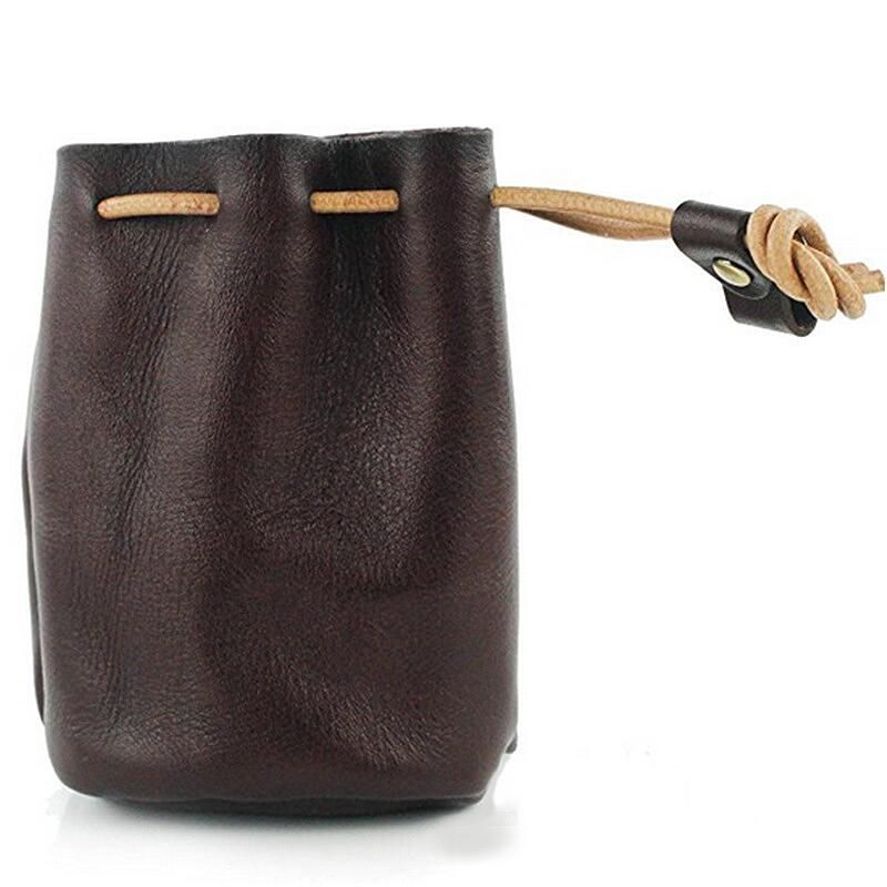 Cow Leather Money Bag w/String