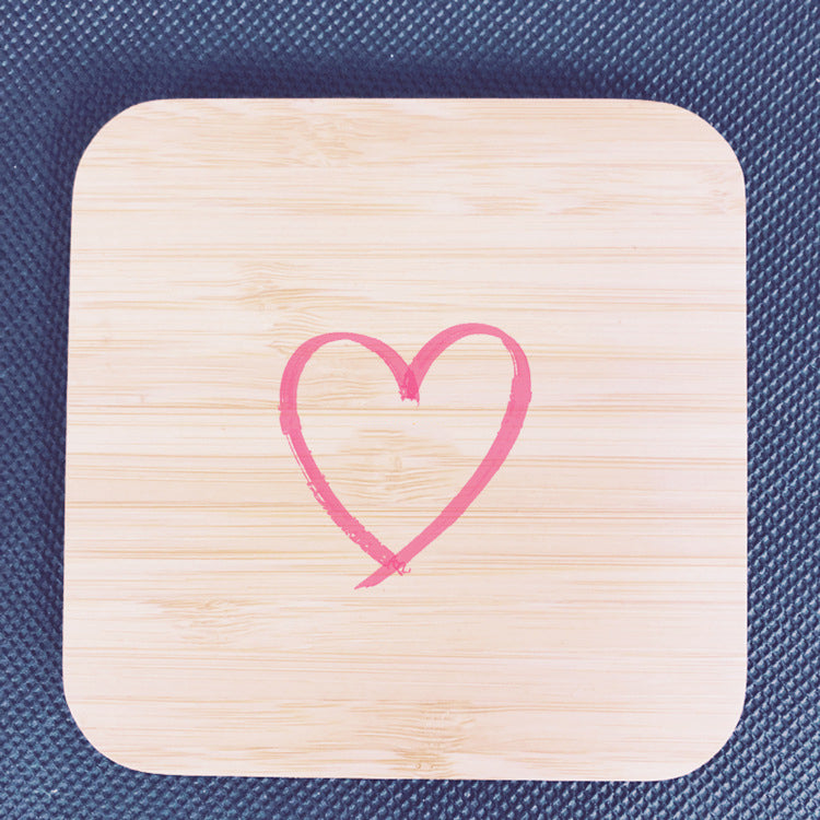 10W Bamboo Square Wireless Charger W/Dual USB Output