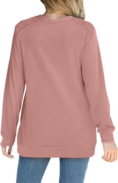 Women's Basic Casual Tee Crewneck Long Sleeve Plain Shirt