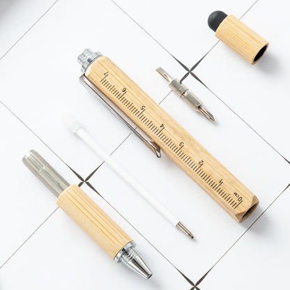Multifunction Tool Pen, 6" 1 Tool with Ballpoint Pen, Touch Screen Stylus, Ruler, Spirit Level