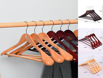 17.5" Wide Shoulder Wooden Hangers Suit Hangers Coat Hangers Heavy Clothes Hangers