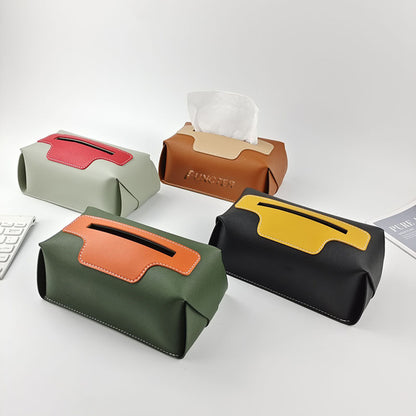 PU Leather Tissue Box Cover Rectangle - Modern Tissue Box Holder