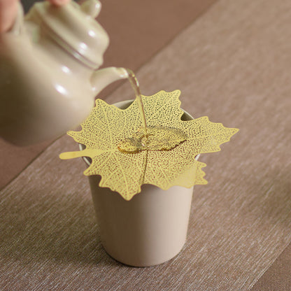 Linden Leaf Stainless Steel Tea Strainer Wine Strainer Wine Filter Tea Filter