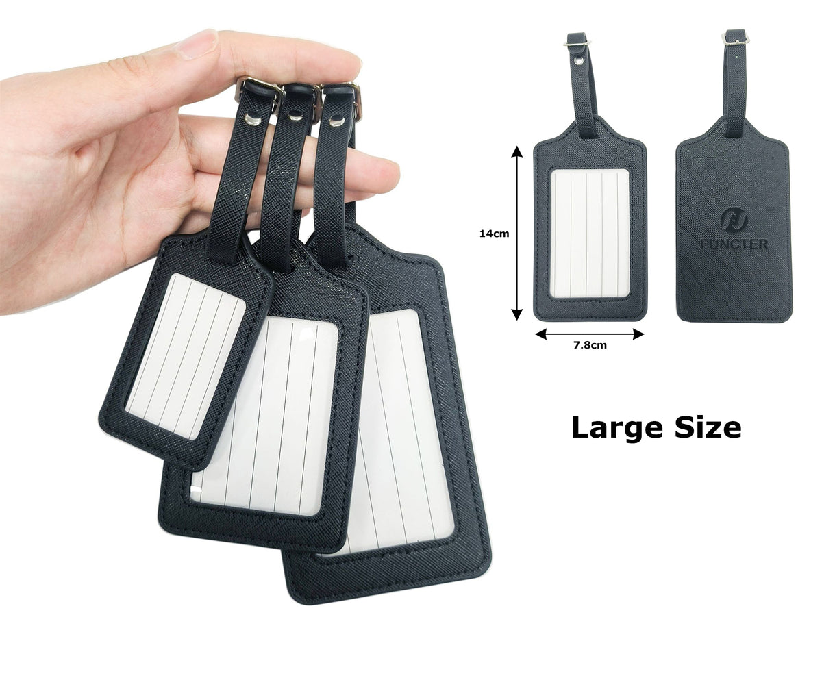 Rectangular Shape PU Leather Luggage Tag (Size L)
